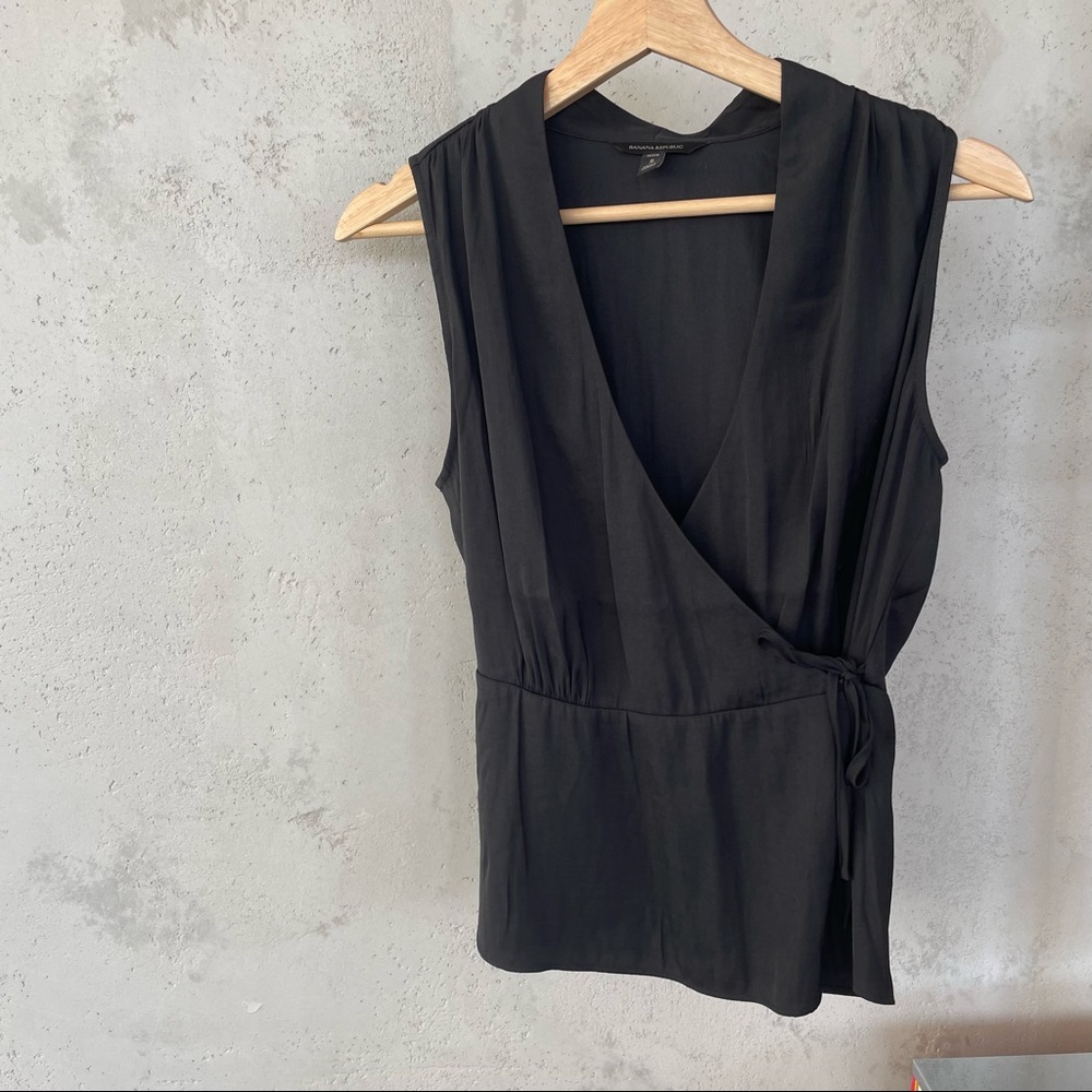 Banana Republic black blouse with side ties